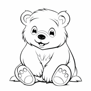 Playful Wombat Coloring Pages for Preschoolers 4
