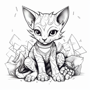 Playing Sphynx Kitten Coloring Page 2