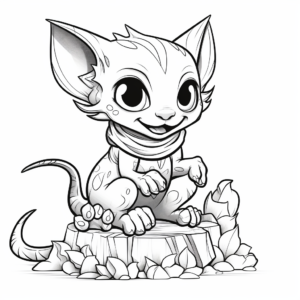 Playing Sphynx Kitten Coloring Page 3