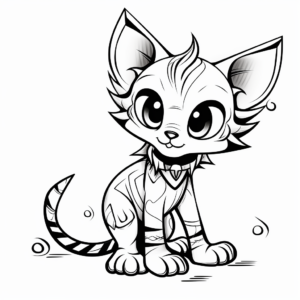 Playing Sphynx Kitten Coloring Page 4