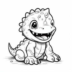 Playtime with Baby T Rex Coloring Pages 1