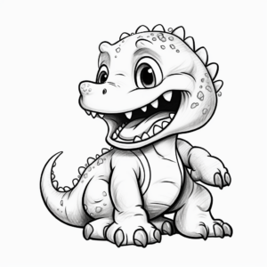 Playtime with Baby T Rex Coloring Pages 2
