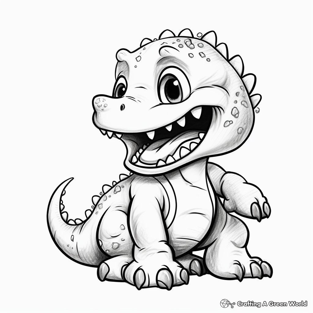 Playtime with Baby T Rex Coloring Pages 2