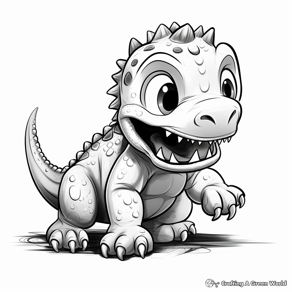Playtime with Baby T Rex Coloring Pages 3