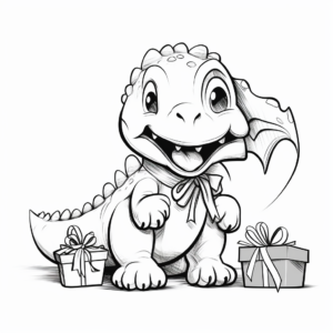 Playtime with Baby T Rex Coloring Pages 4