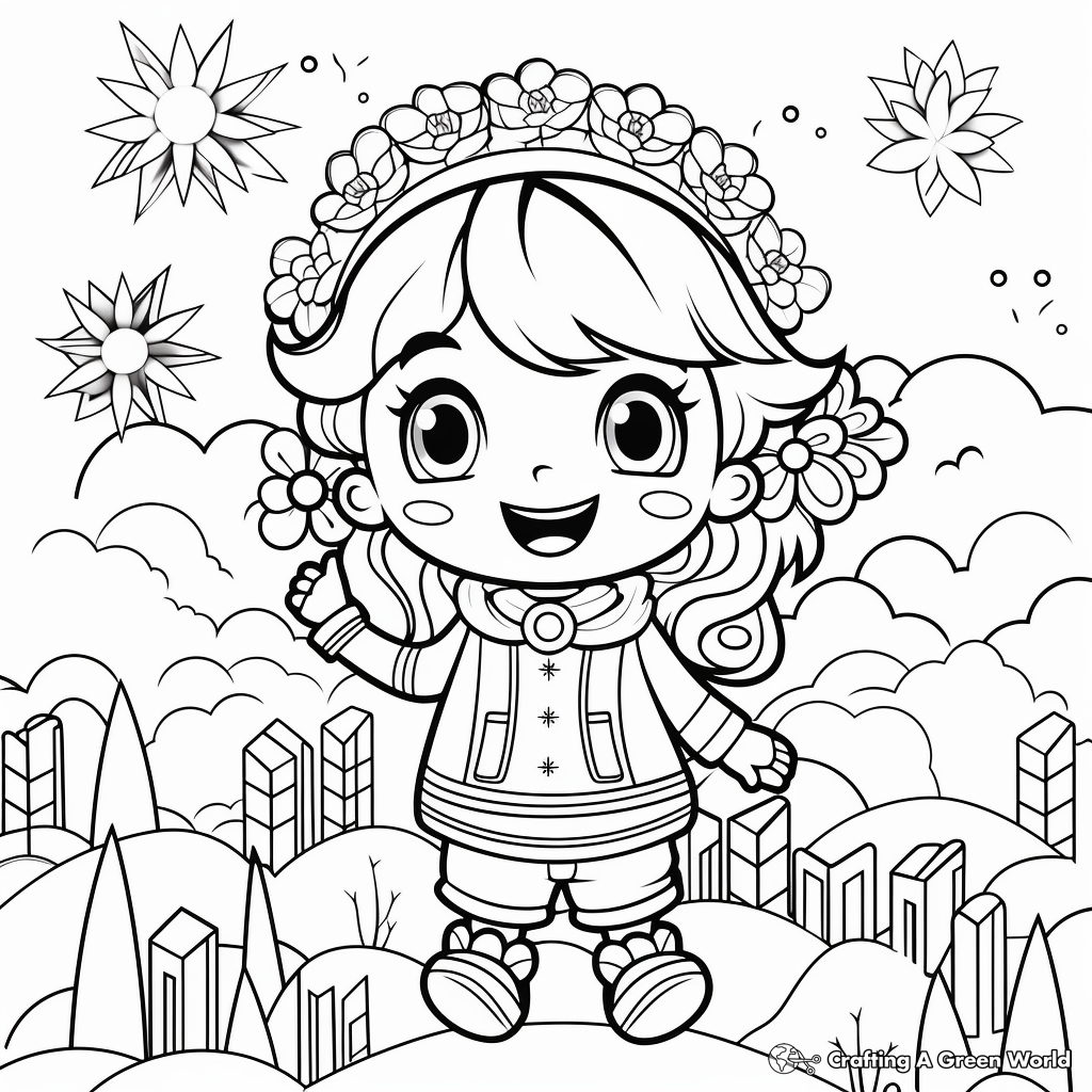 Pleasant Rainbow Coloring Pages 3