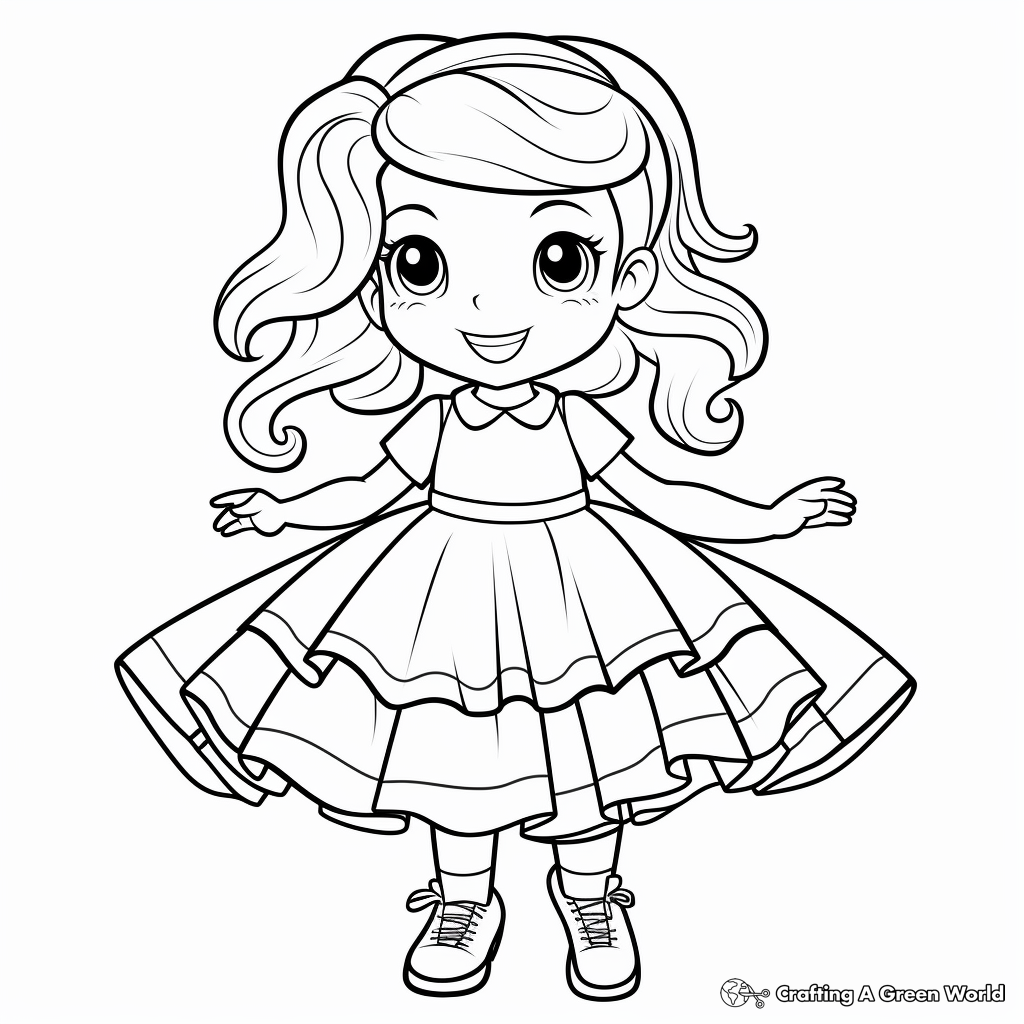 Pleated Skirt Coloring Activity 3