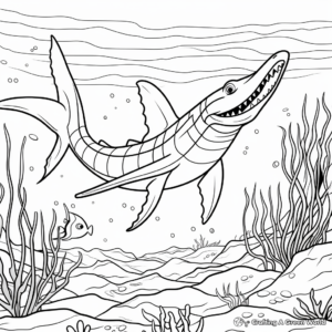 Plesiosaurus In The Ocean Scene Coloring Pages 4