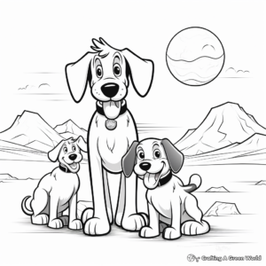 Pluto and Friends Coloring Pages for Children 2