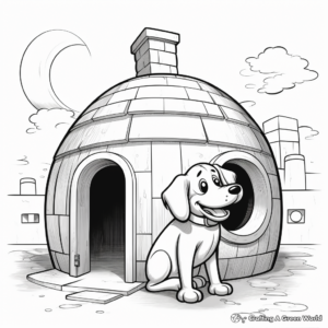 Pluto in the Dog House: Outdoor-Scene Coloring Pages 2