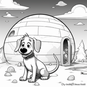 Pluto in the Dog House: Outdoor-Scene Coloring Pages 3
