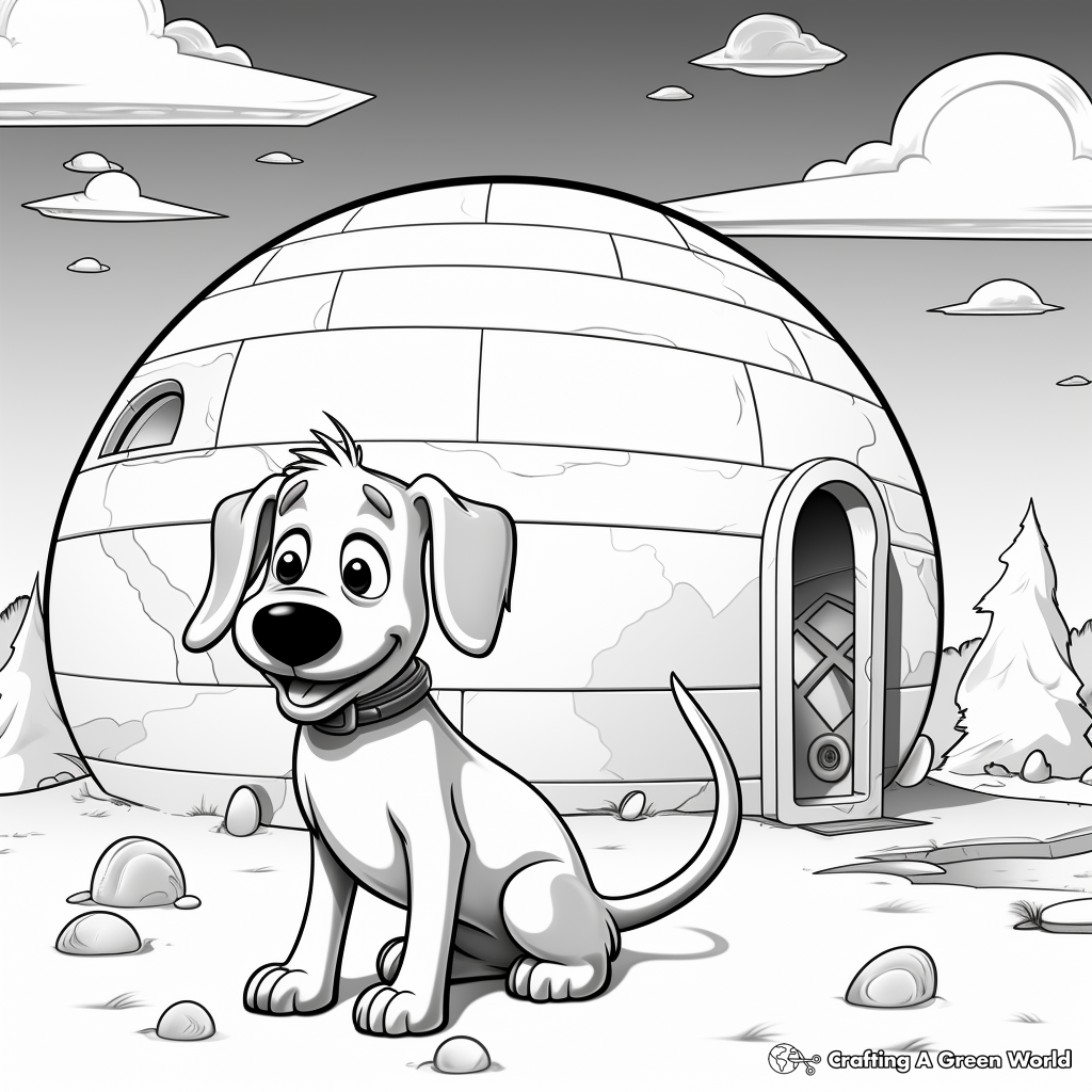 Pluto in the Dog House: Outdoor-Scene Coloring Pages 3