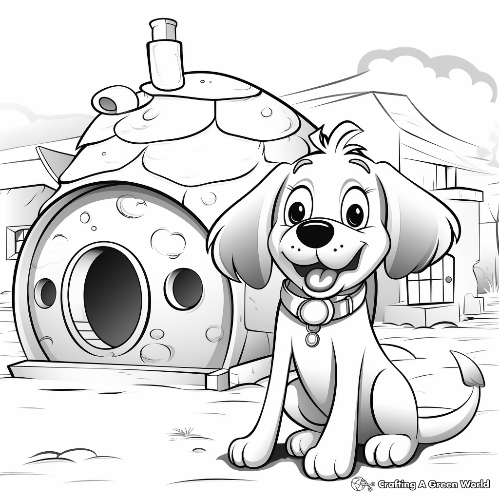 Pluto in the Dog House: Outdoor-Scene Coloring Pages 4