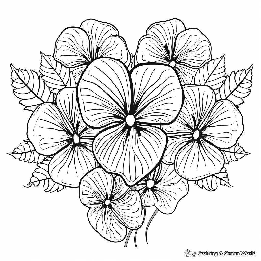 Poinsettia and Heart Winter Coloring Pages 4