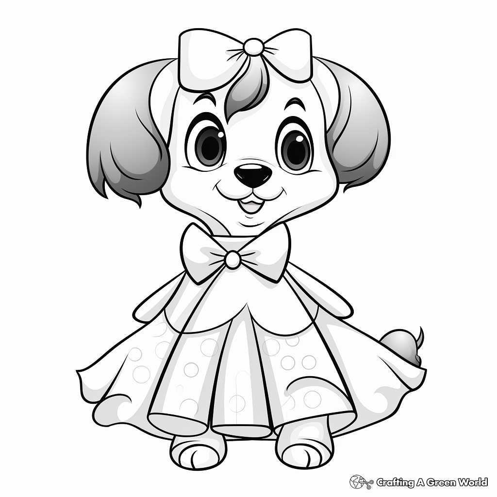 Pointer-Friendly Mini Mouse Ball Gown Dress Coloring Pages 4