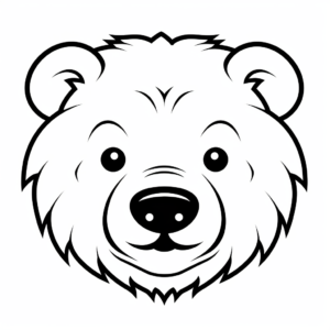 Polar Bear Face Fun Coloring Pages For Kids 1