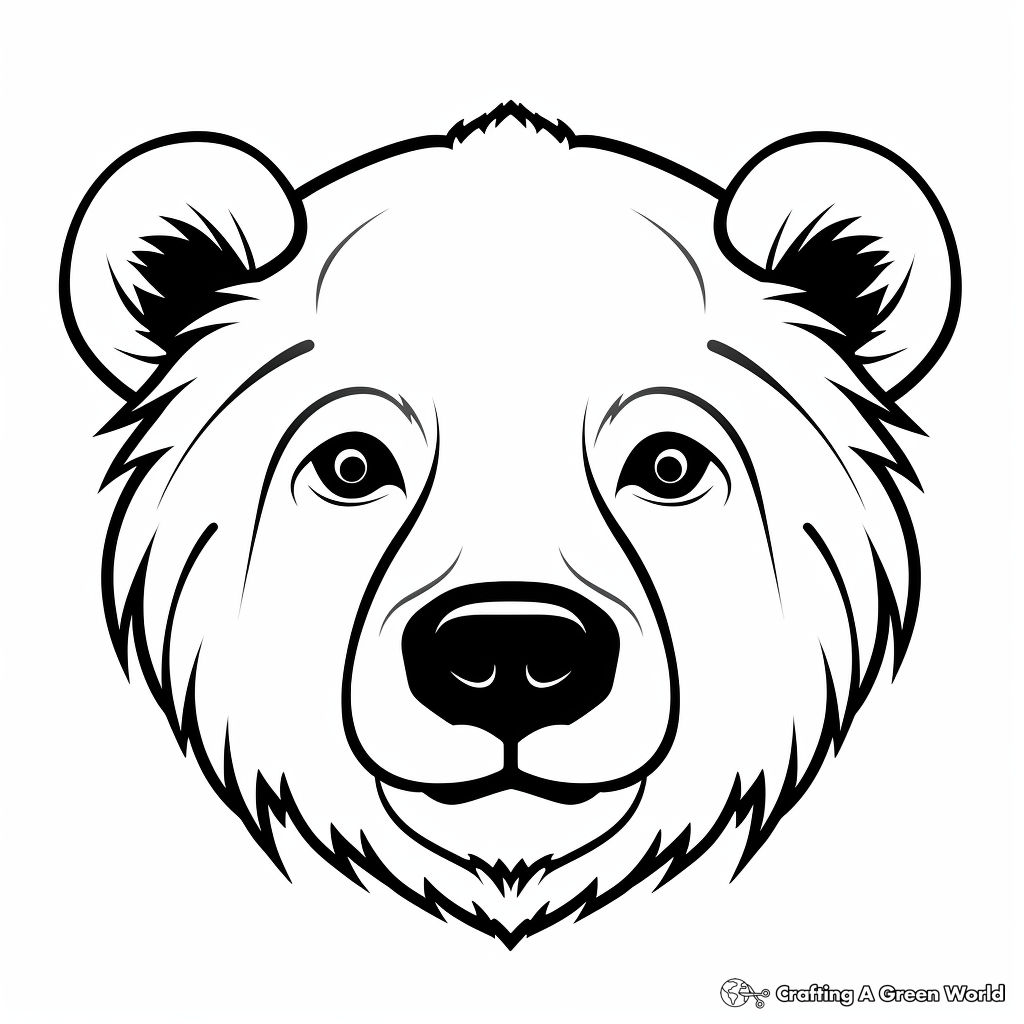 Polar Bear Face Fun Coloring Pages For Kids 2