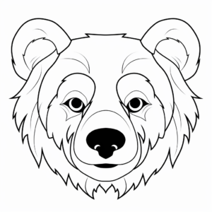 Polar Bear Face Fun Coloring Pages For Kids 3