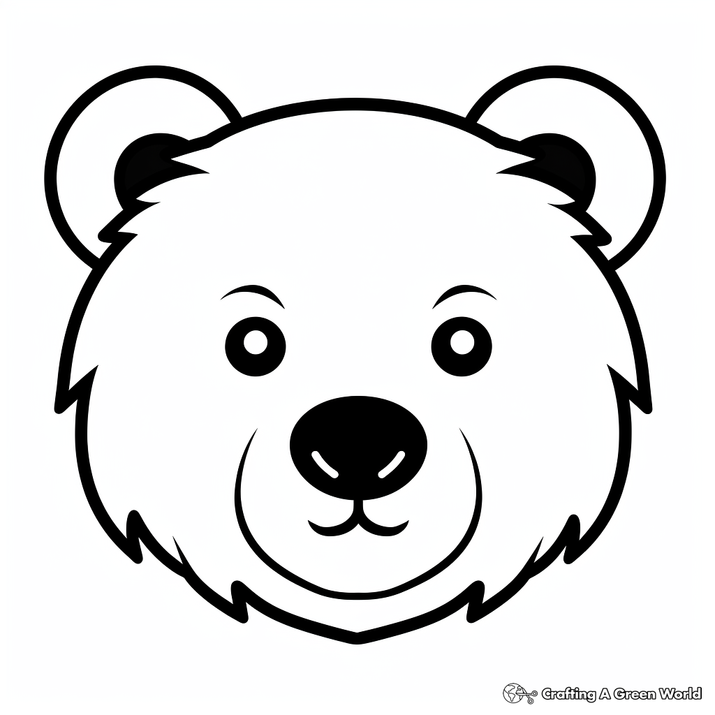 Polar Bear Face Fun Coloring Pages For Kids 4