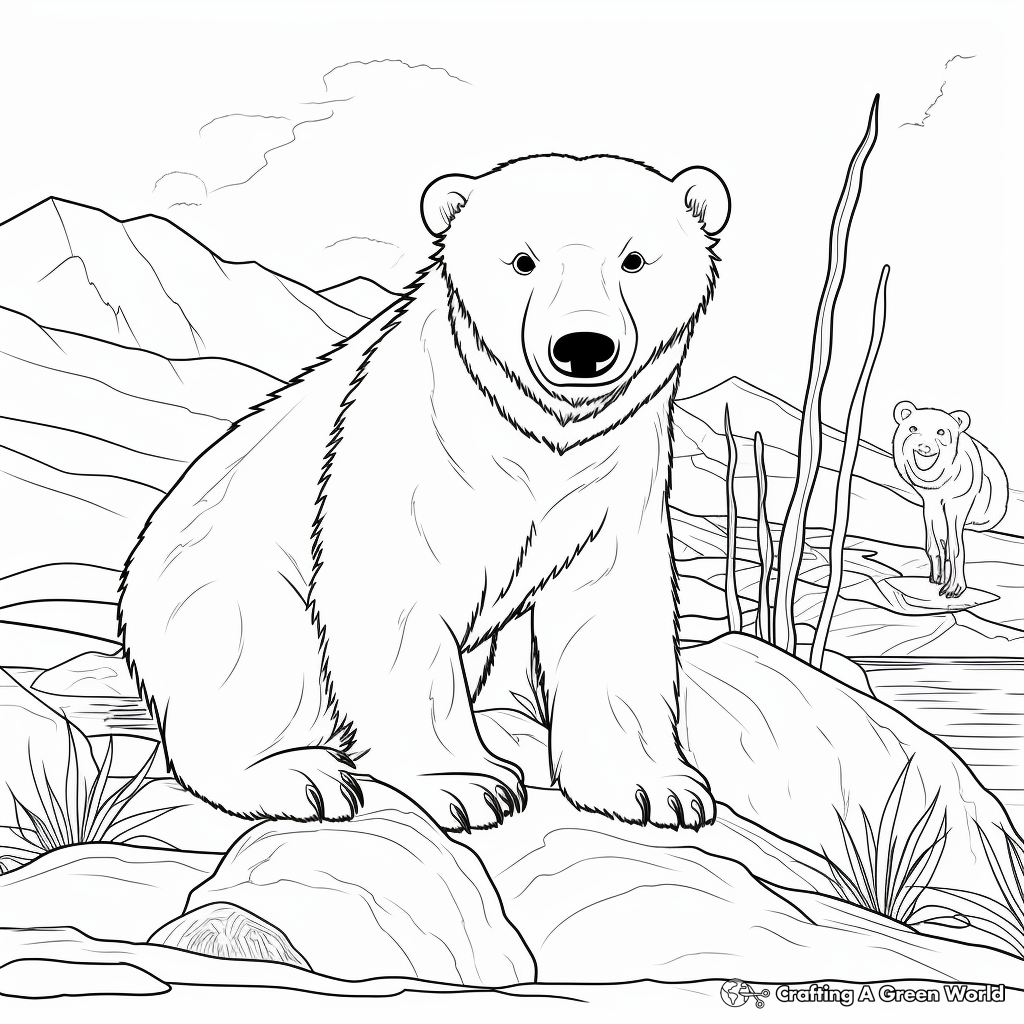 Polar Bear Habitat Coloring Pages 1