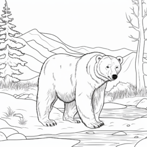 Polar Bear Habitat Coloring Pages 2