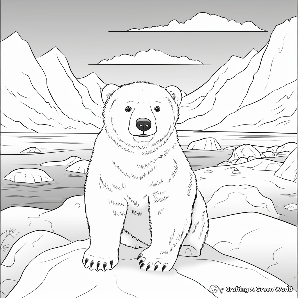 Polar Bear Habitat Coloring Pages 3