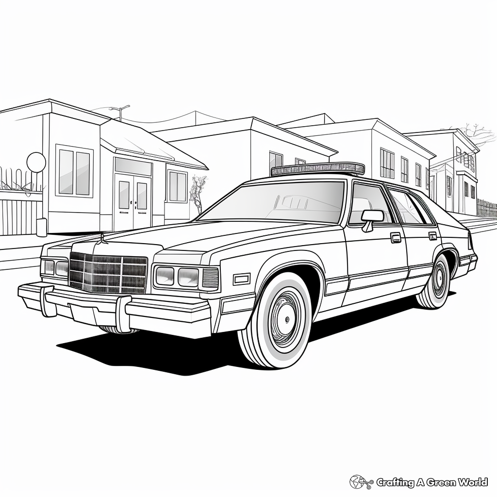 Police Car Action Coloring Pages 3