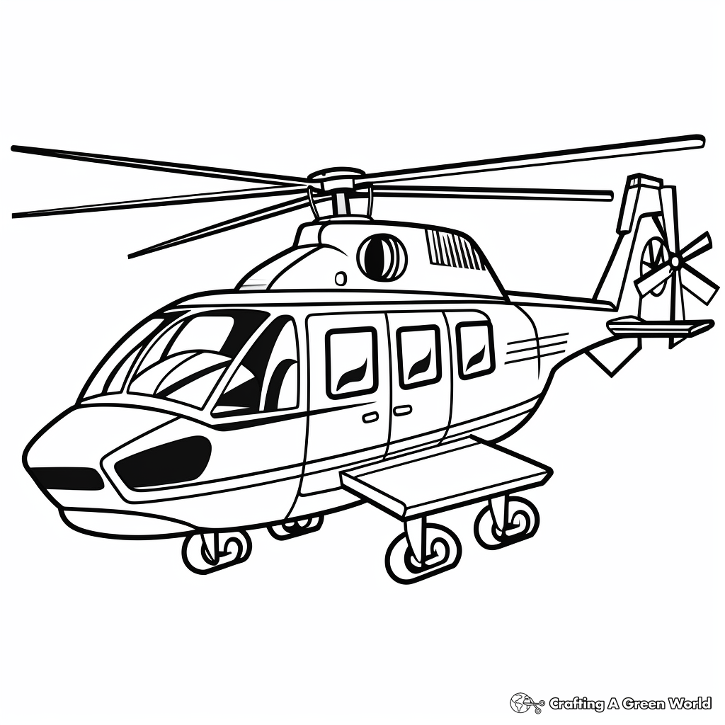 Police Helicopter Coloring Pages 1