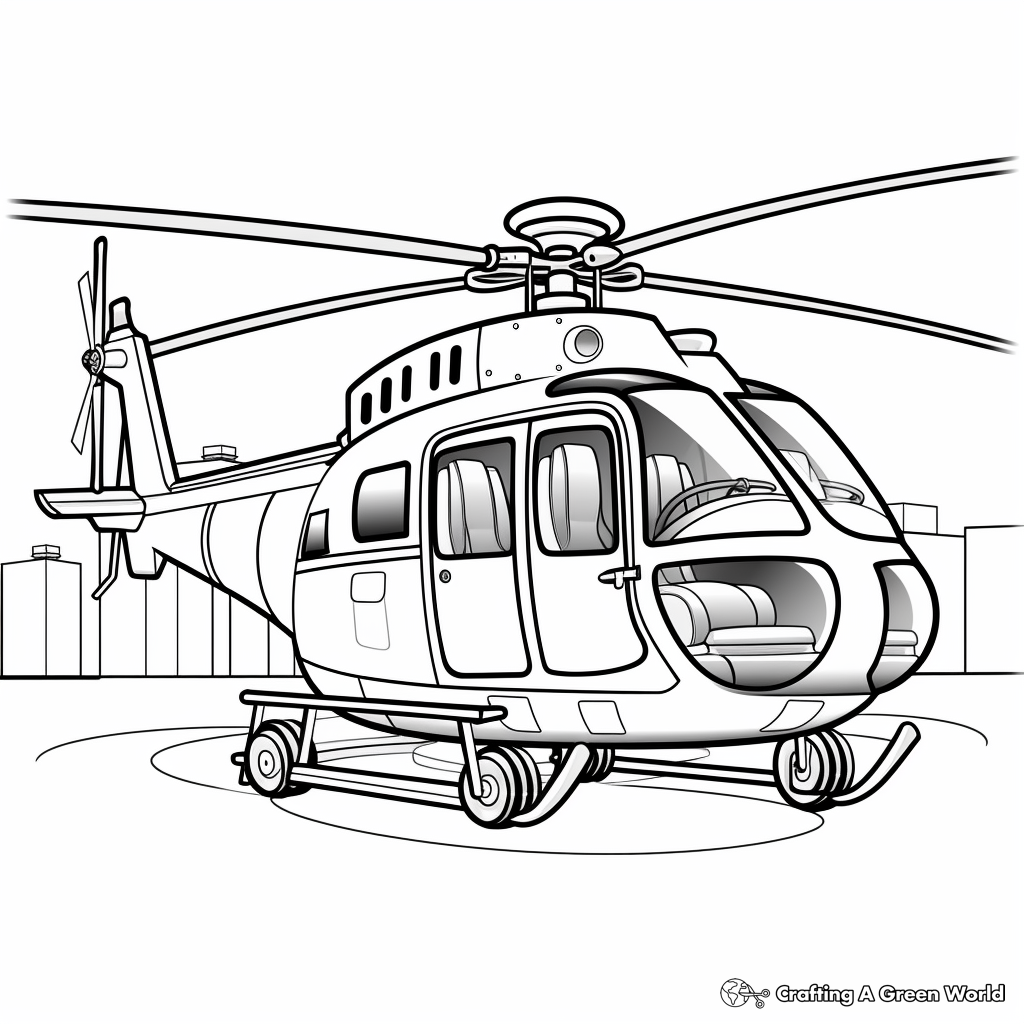 Police Helicopter Coloring Pages 2