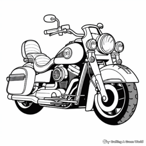 Police Motorcycle Coloring Pages 1