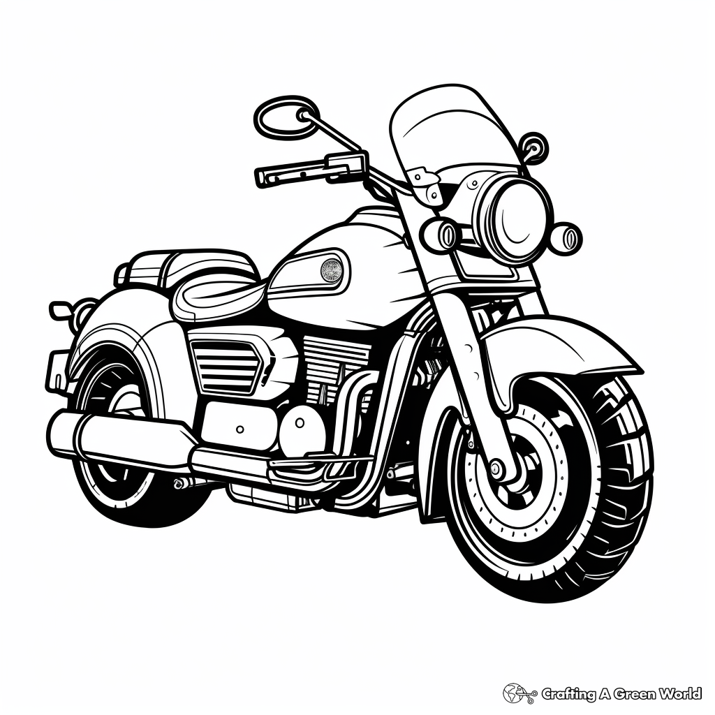 Police Motorcycle Coloring Pages 3