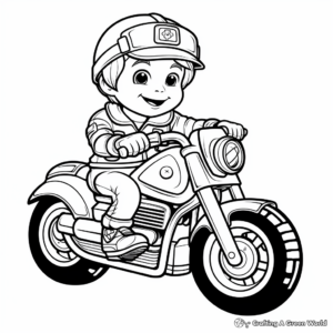 Police Motorcycle Coloring Pages for Kids 1