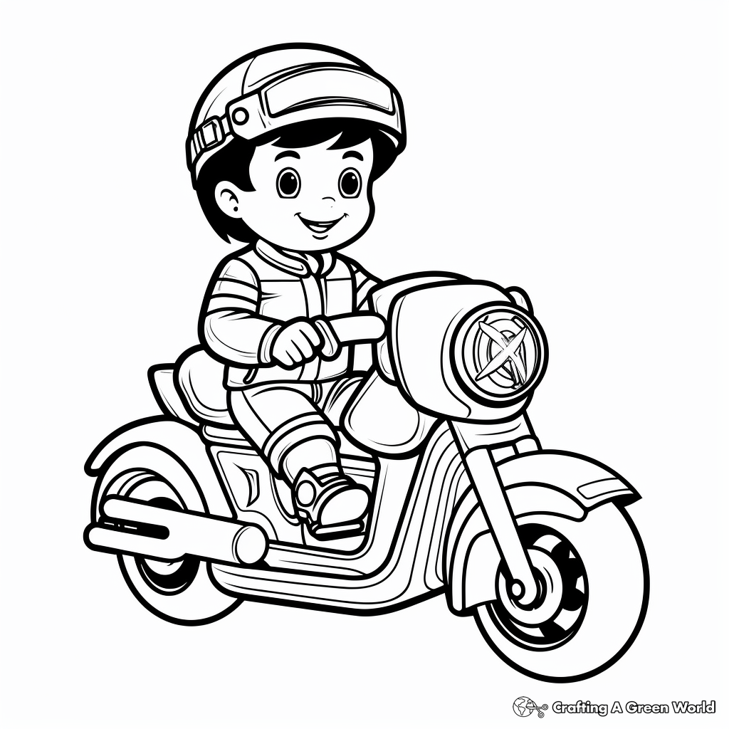 Police Motorcycle Coloring Pages for Kids 2