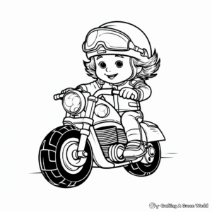 Police Motorcycle Coloring Pages for Kids 3