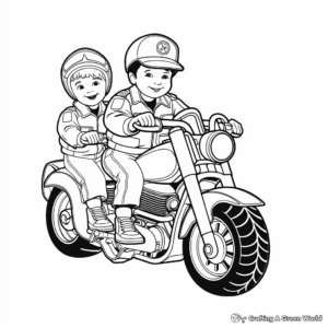 Police Motorcycle Coloring Pages for Kids 4