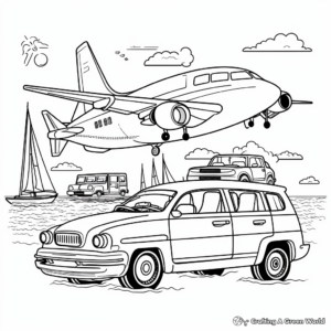 Police Transportation Fleet Coloring Pages: Cars, Helicopters, Boats 2