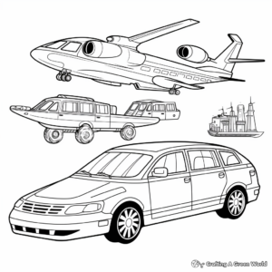 Police Transportation Fleet Coloring Pages: Cars, Helicopters, Boats 4