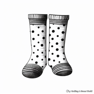 Polka-Dotted Socks Coloring Pages for Kids 2