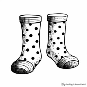 Polka-Dotted Socks Coloring Pages for Kids 3