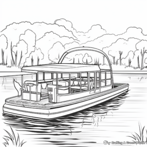 Pontoon Boat with Natural Scenery Coloring Pages 2