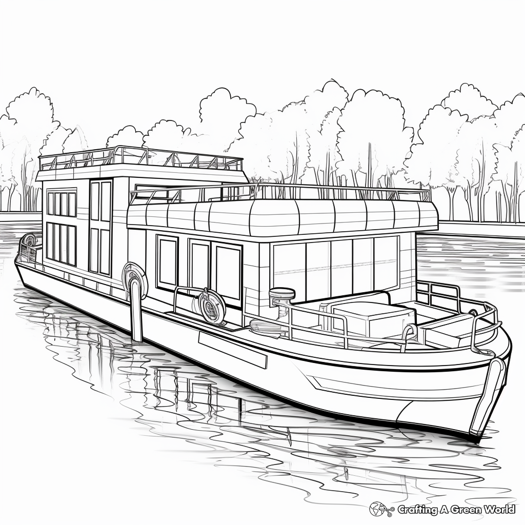 Pontoon Houseboat Coloring Pages 4