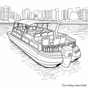 Pontoon Party Boat Coloring Pages for Kids 3