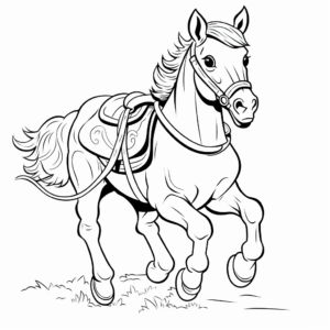 Pony Express Cartoon Horse Coloring Pages 1