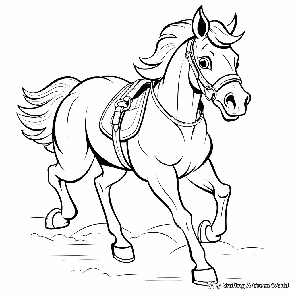 Pony Express Cartoon Horse Coloring Pages 2