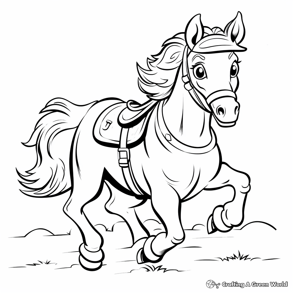 Pony Express Cartoon Horse Coloring Pages 3