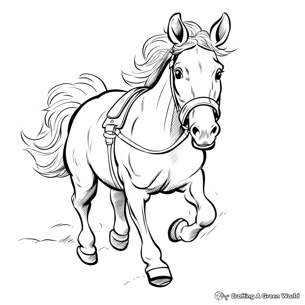 Pony Express Cartoon Horse Coloring Pages 4