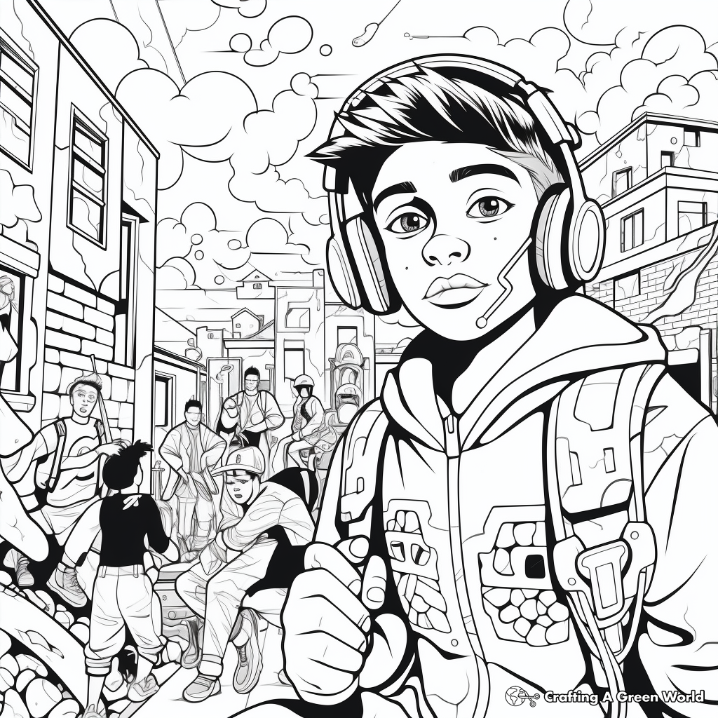 Pop Art Graffiti Coloring Pages for Teens 2