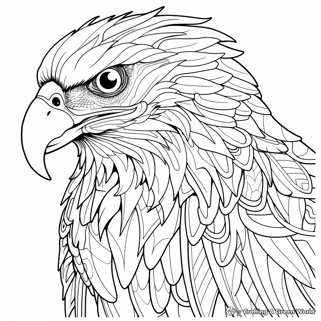 Pop Art Inspired Eagle Coloring Pages for Adults 3