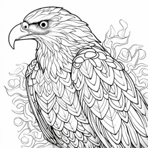 Pop Art Inspired Eagle Coloring Pages for Adults 4