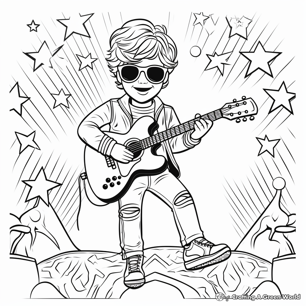 Pop Star Musician Coloring Pages 1